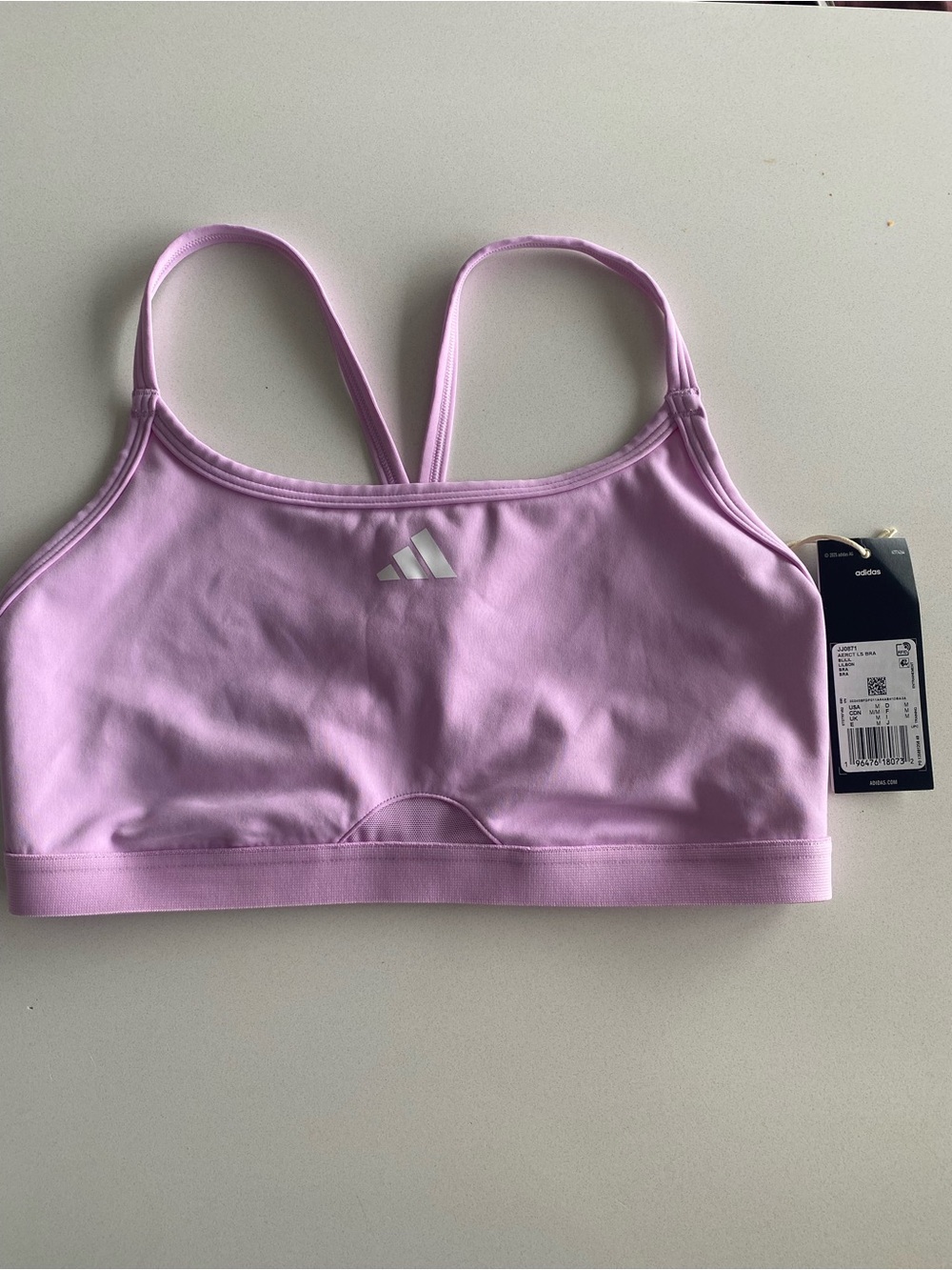 adidas pink Strappy Sports Bra